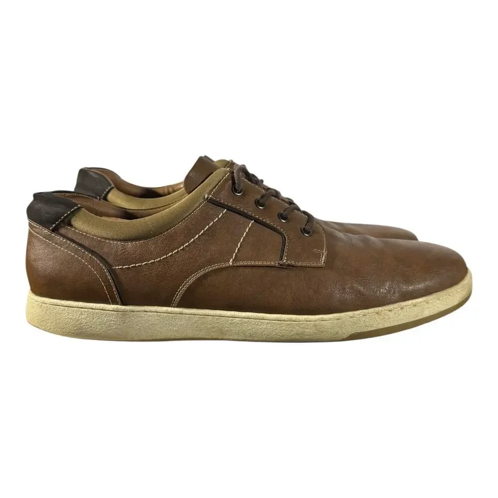 Hawker Rye Shoes Men’s 13 Larelissi Contrast Stitch Sneakers Brown Leather Lace
